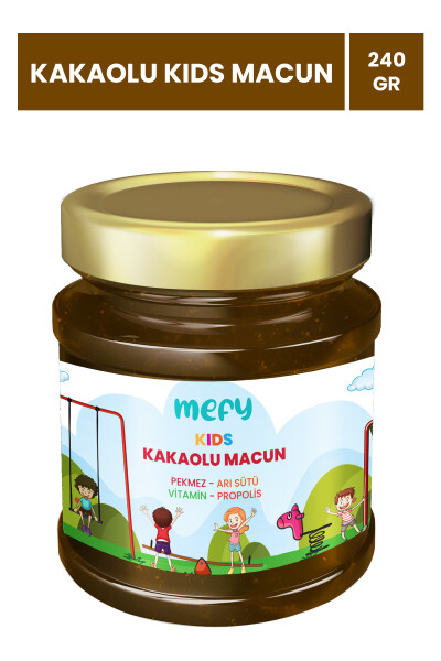 Bolalar uchun maxsus asal, ari suti, propolis va vitaminli Kids shokoladli pasta 240 gr - 2