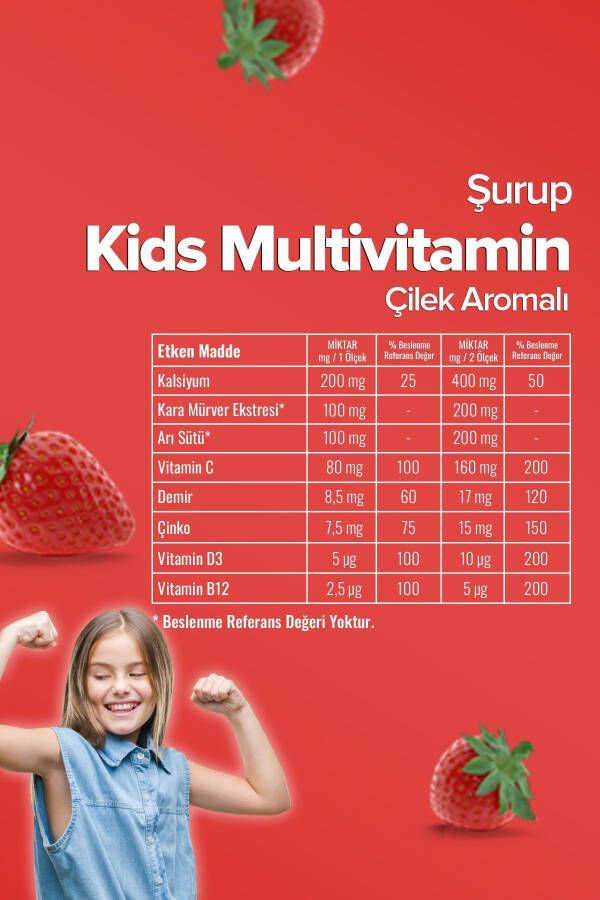 Bolalar uchun Multivitamin siropi Qulupnay 150 ml - 1