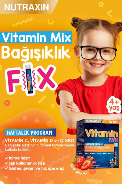 Bolalar uchun vitamin aralashmasi 7x25 ml - Bolalar vitamini Beta glyukan Vitamin C Chimchilgan echki shoxi - 2