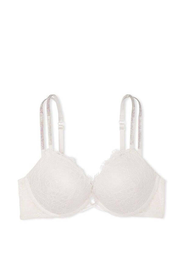 Bombshell 2 Cup Push-Up Bra with Lace and Glitter, Two Straps - 11