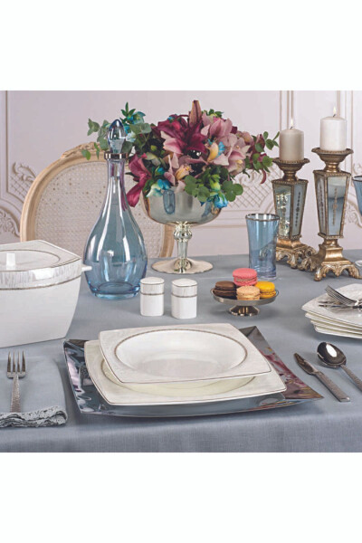 Bone Selection 60 Piece Square Dinner Set - 8