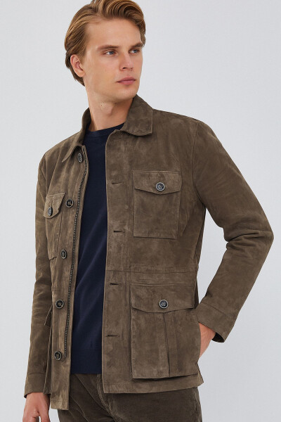 Bonucci Men's Brown Suede Leather Jacket 23wgd648710 - 3