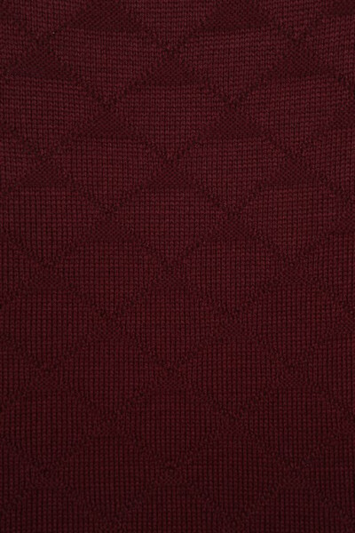 Bordo Klasik Fit Desenli Polo Yaka Triko - 6