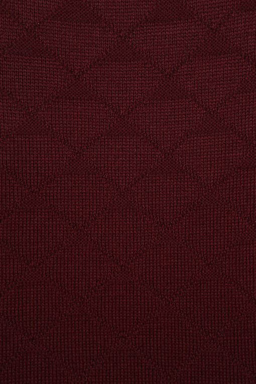 Bordo Klasik Fit Desenli Polo Yaka Triko - 6