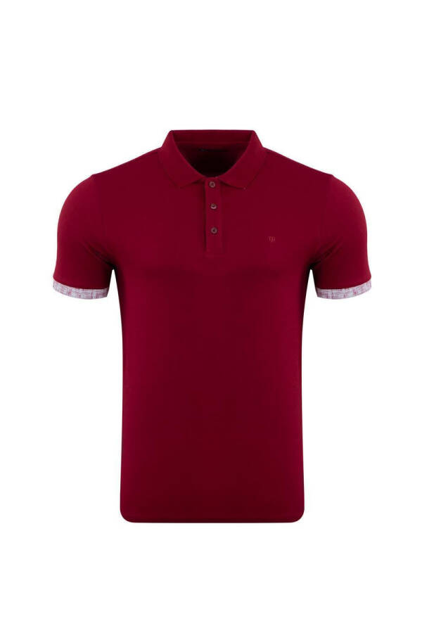 Bordo Regular Baskılı Polo Tişört - 1