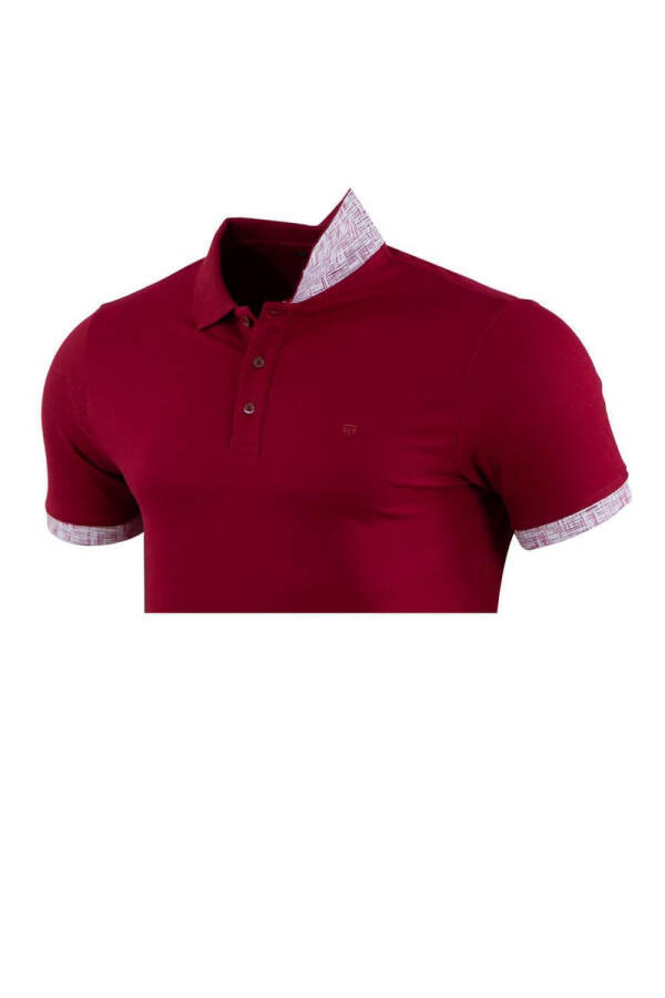 Bordo Regular Baskılı Polo Tişört - 2