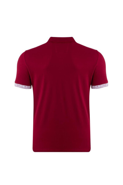 Bordo Regular Baskılı Polo Tişört - 3