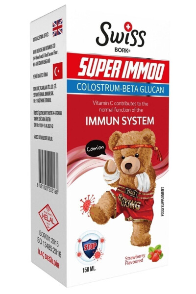 Bork Super Immoo Colostrum Beta Glucan 150ml Bolalar uchun Vitamin Sharbati Kuchli Himoya - 3