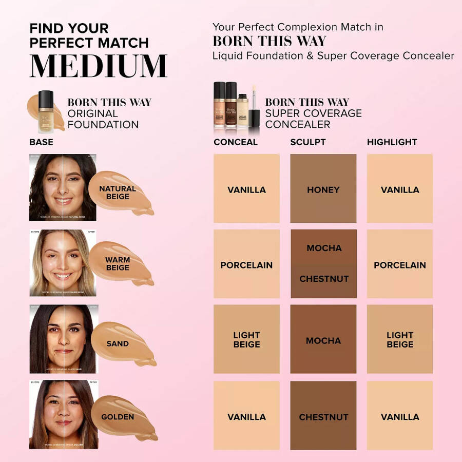 Born This Way Super Coverage Multi-Use Sculpting Concealer Latte - 8