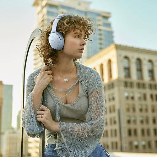 Bose QuietComfort Bluetooth Headphones, Wireless Headphones, Over Ear Noise Cancelling Headphones with Mic, Up To 24 Hours of Battery Life, Moonstone Blue - Limited Edition Color - 6