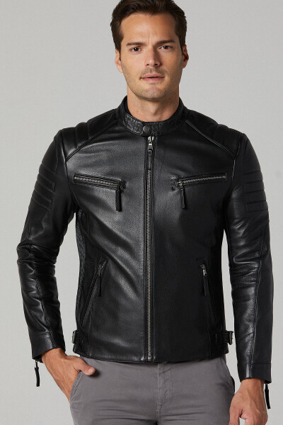 Bosh - X Men's Black Slim-fit Leather Jacket 20wgd6384cy - 3