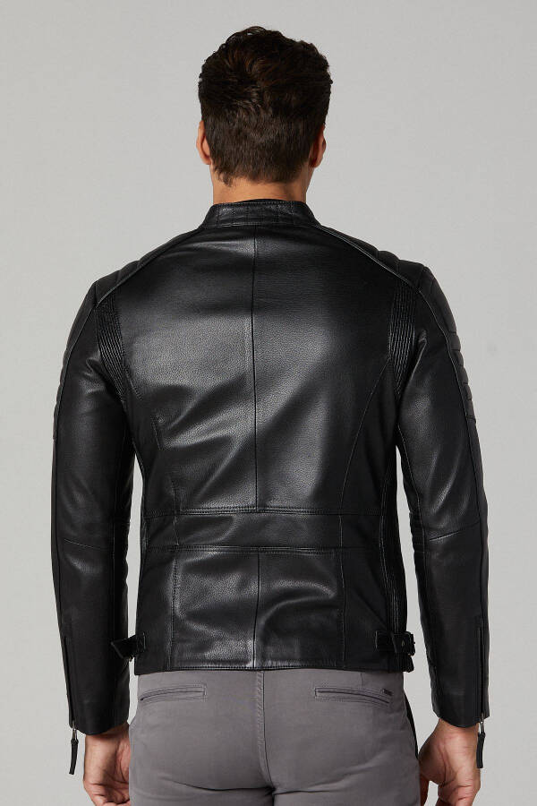 Bosh - X Men's Black Slim-fit Leather Jacket 20wgd6384cy - 5