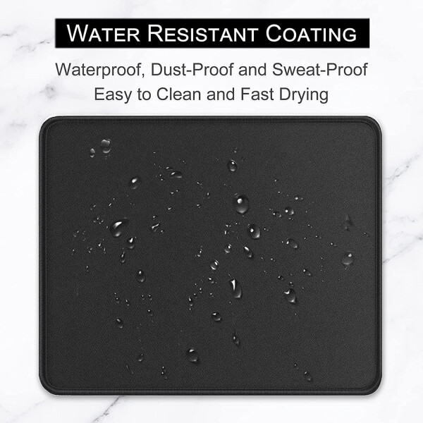 BOSOBO Mouse Pad, Premium-Textured Square Mousepad 7.8 x 9.8 inch, Stitched Edge Anti-Slip Waterproof Rubber Mouse Mat, Pretty Cute Mouse Pad for Office Gaming Laptop Women Kids, Jet Black - 4