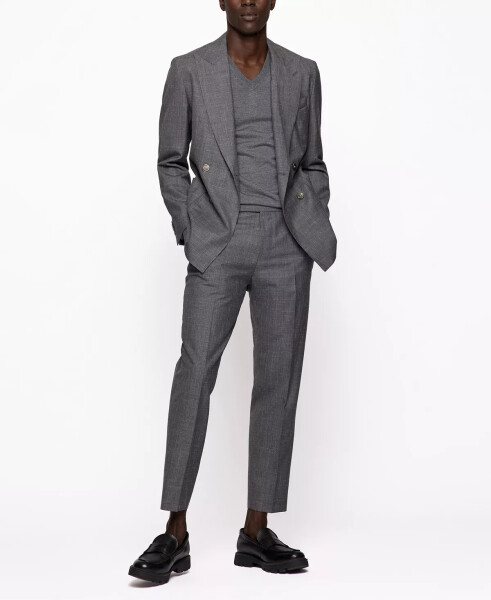 Boss Erkek V Yaka Slim Fit Kazak Orta Gri - 4