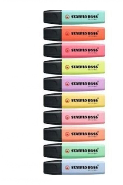 Boss Original Highlighter Pen 10 Pastel Colors Set - 6