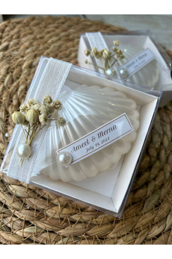 Boxed Oyster Candle Wedding, Engagement, Promise, Henna, Birth, Birthday, New Year Gift - 20 Pieces - 11