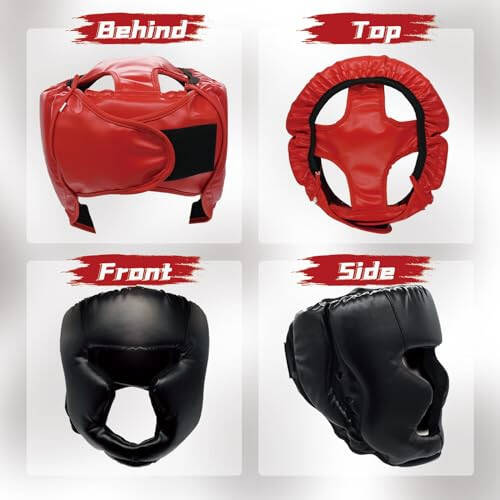 Boxing Gloves and Headgear Set Including 2 Pack Boxing Headgear and 2 Pack Boxing Gloves Boxing Equipment Sparring Gear Equipment for Beginners Adults - 3