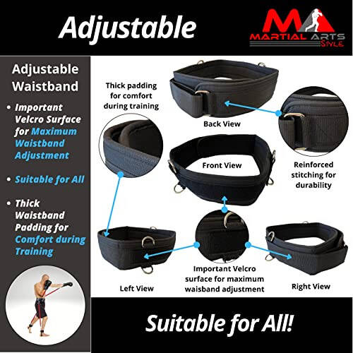 Boxing Resistance Bands for MMA Martial Arts Resistance Training at Home for Punches/Kicks, 150lbs Exercise Bands Full Body Fitness Workout to Enhance Explosive Power/Speed/Agility - 6