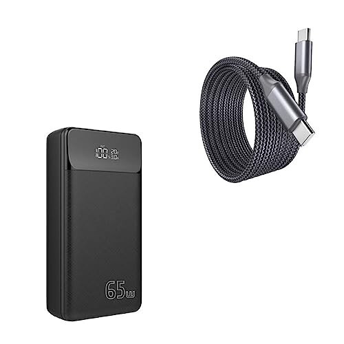 BoxWave Universal PD USB Type-C Rejuva Power Pack Bundle (65W 30000mAh) - Jet Black, Power Bank for Smartphones and Tablets - 1