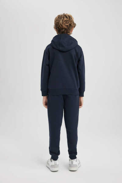 Boys' 2-piece hooded sweatshirt and sweatpants set, navy. - 6