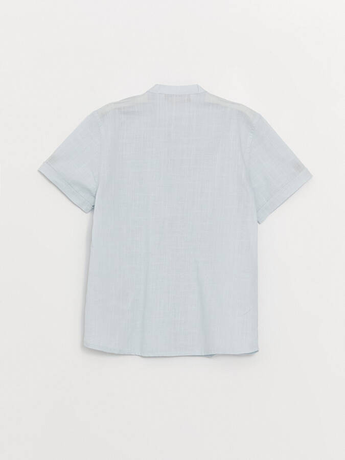 Boy's Basic Short Sleeve Shirt with Mandarin Collar - 3