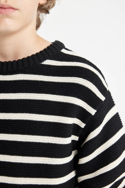 Boys' Bicycle Neck Striped Sweater C2297A824WN - 5