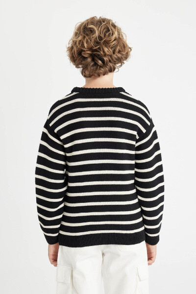 Boys' Bicycle Neck Striped Sweater C2297A824WN - 6