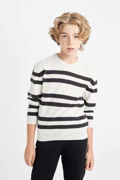 Boys' Bicycle Neck Striped Sweater C9654A824AU - 3