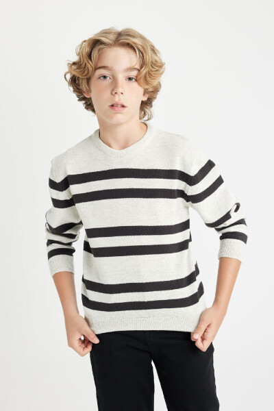 Boys' Bicycle Neck Striped Sweater C9654A824AU - 4