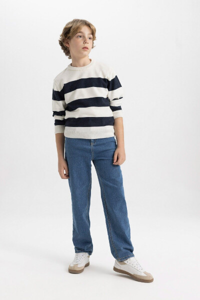 Boys' Bike Neck Striped Sweater C1710A824AU - 2