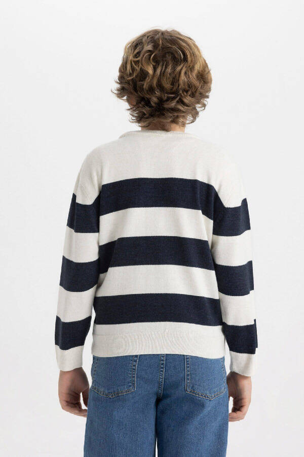 Boys' Bike Neck Striped Sweater C1710A824AU - 6