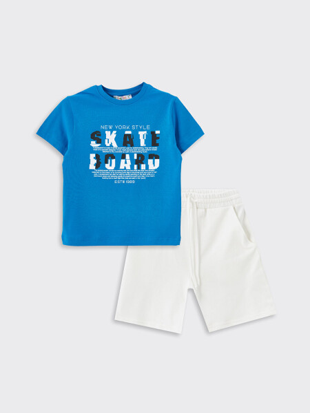 Boys' Bike Print Crew Neck T-Shirt and Shorts 2-Piece Set - 1