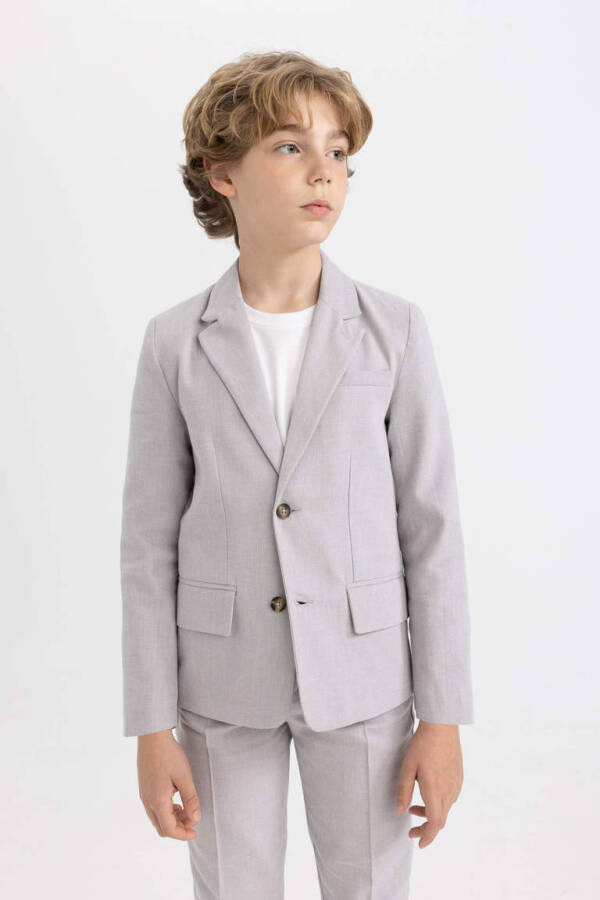 Boys' Blazer Jacket Beige - 1