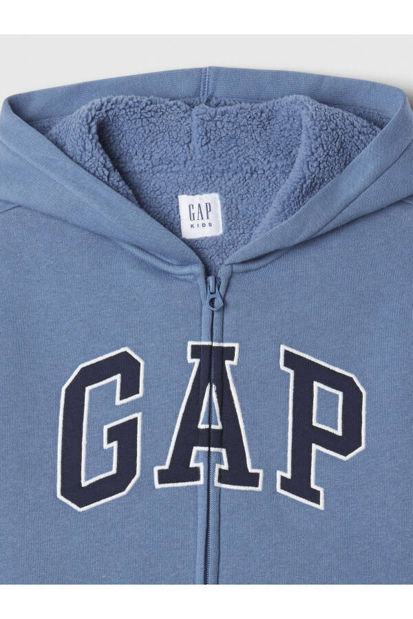 Boys' Blue Gap Logo Relaxed Sherpa Sweatshirt - 8