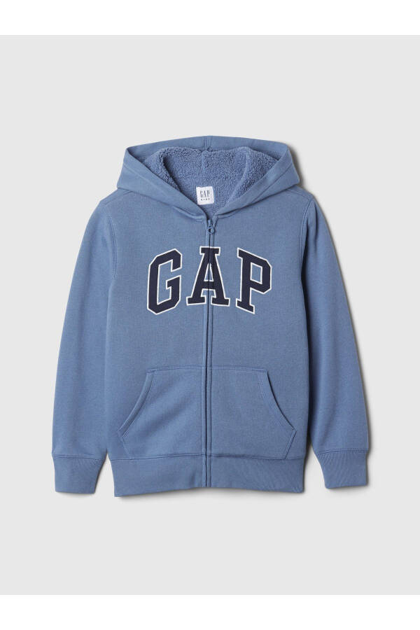 Boys' Blue Gap Logo Relaxed Sherpa Sweatshirt - 1