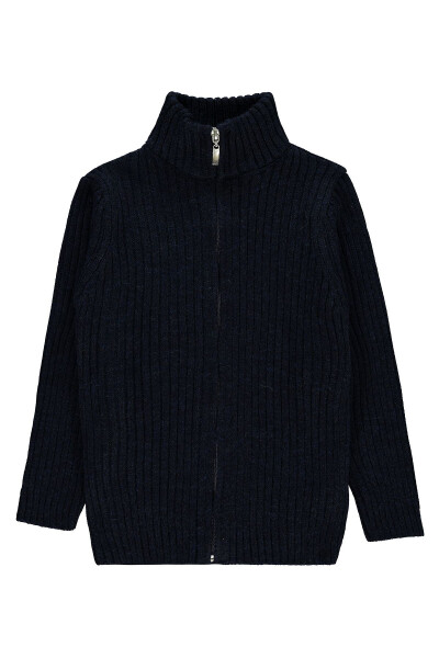 Boys' Cardigan 10-13 Years Navy Blue - 5