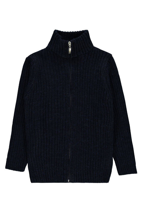 Boys' Cardigan 10-13 Years Navy Blue - 5