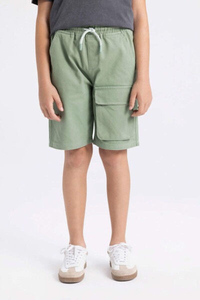 Boys' Cargo Fit Gabardine Shorts Green - 4