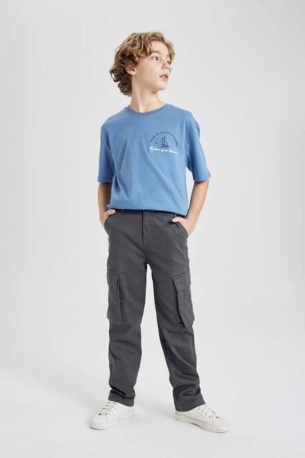 Boys' Cargo Fit Standard Leg Twill Pants Anthracite - 2