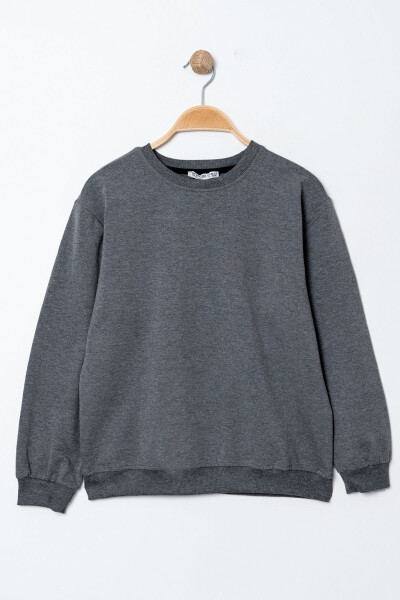 Boys Charcoal Crewneck Basic Sweatshirt - 3535-3 - 1