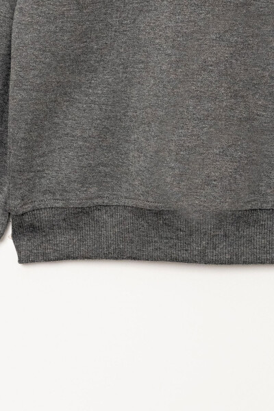 Boys Charcoal Crewneck Basic Sweatshirt - 3535-3 - 4