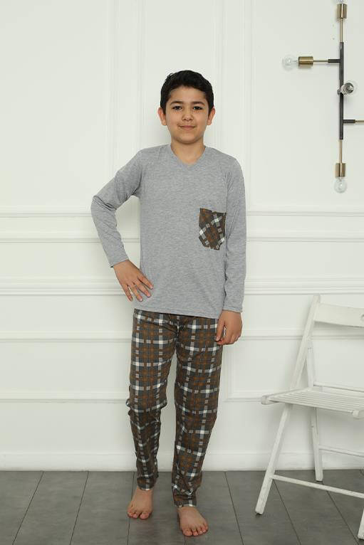 Boy's Combed Cotton Pajama Set 20387 - 2