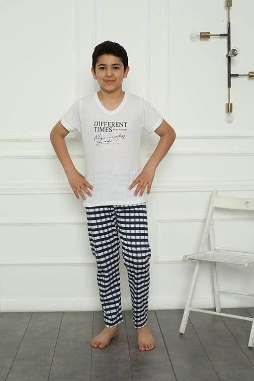 Boy's Combed Cotton Pajama Set 20390 - 1