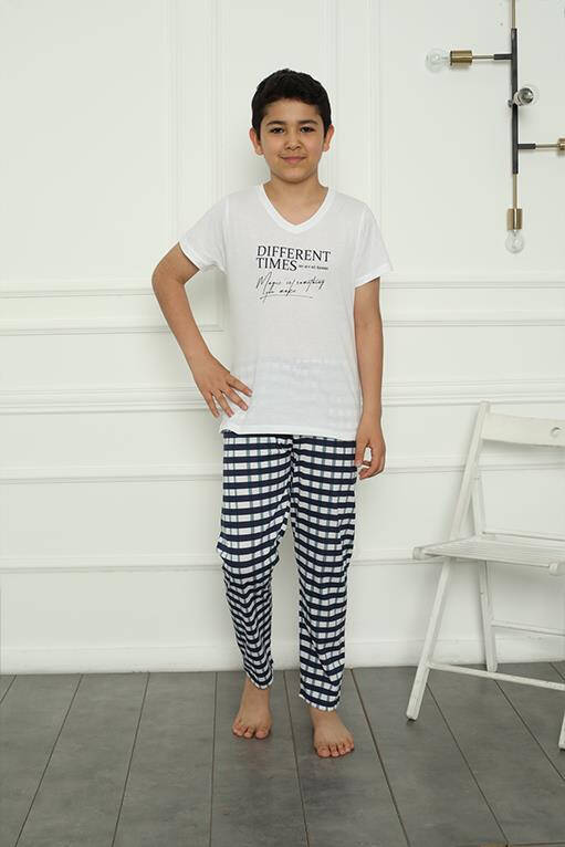 Boy's Combed Cotton Pajama Set 20390 - 2