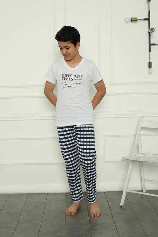 Boy's Combed Cotton Pajama Set 20390 - 3