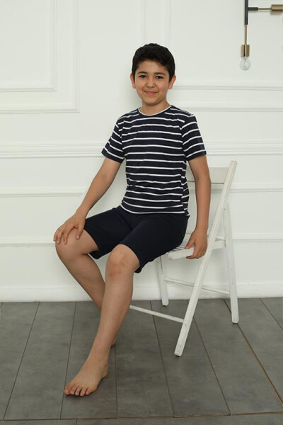 Boy's Combed Cotton Shorts Pajama Set 20394 - 1