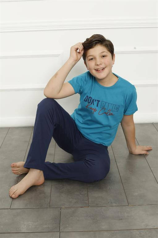 Boys Cotton Short Sleeve Pajamas Set 20379 - 1