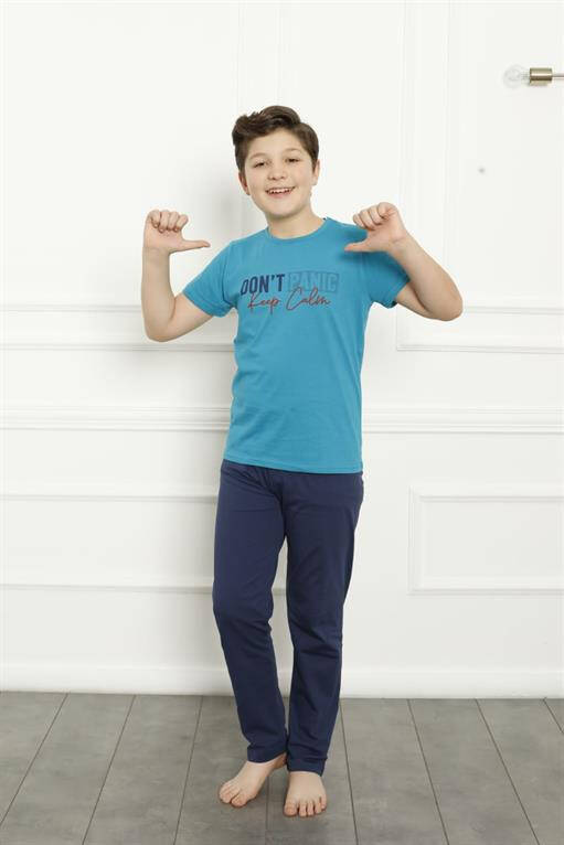 Boys Cotton Short Sleeve Pajamas Set 20379 - 2