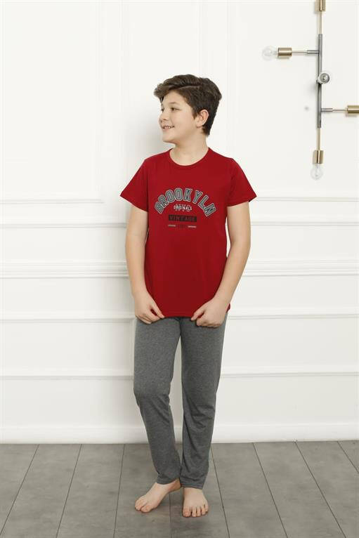 Boys Cotton Short Sleeve Pajamas Set 20381 - 4