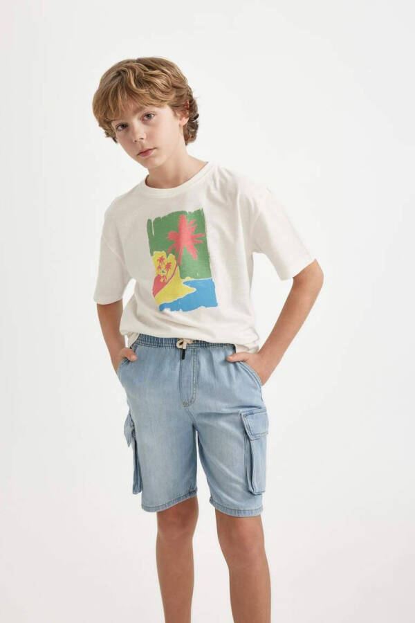 Boys' Denim Shorts Light Blue - 7